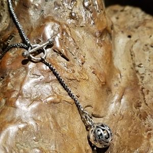 Retired Silpada .925 Sterling Silver Filigree Ball Necklace